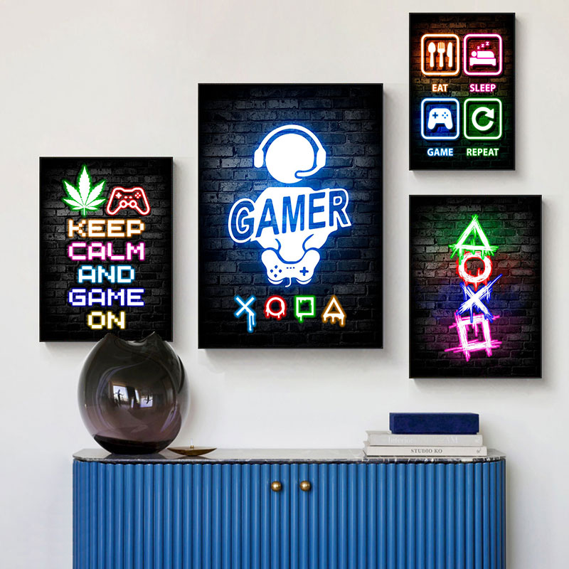 Poster su Tela Gaming Neon Eat - Esports Gaming Poster recensione e prezzo