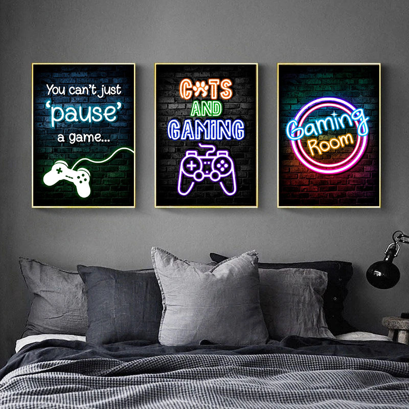 Poster su Tela Gaming Neon Eat - Esports Gaming Poster recensione e prezzo