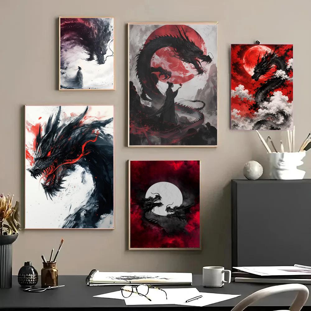 Poster con drago nero, adesivi - Esports Gaming Poster recensione e prezzo
