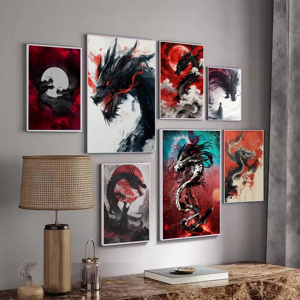 Poster con drago nero, adesivi - Esports Gaming Poster recensione e prezzo